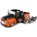 Ford F-1 PICK UP 1948, con HARLEY DAVIDSON 1958 FLH Duo Glide- MAISTO