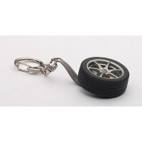 NISSAN SKYLINE R34 GTR WHEEL KEYCHAIN (WITH GT-R EMBLEM HANGED)- AUTOART