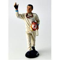JACK BRABHAM SALUDANDO FANS CON MASCOTA EN MANO-LE MANS MINIATURES