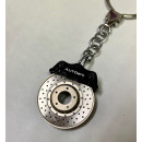 RACING BRAKE DISC KEY CHAIN (W / OMEGA SHAPE KEYRING) (BLACK CALIPER) - AUTO ART